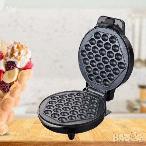 Гофретник за Bubble Waffle Rosberg, 1000W, Черен, 2 ГОДИНИ ГАРАНЦИЯ, снимка 6 - Гофретници - 54811860