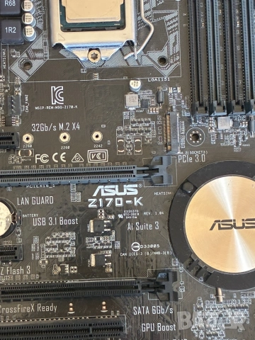 Asus Z170-K + intel i5 6500 + Video, снимка 2 - Дънни платки - 54320317