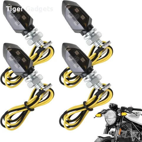 Комплект 4 LED мигача за мотоциклет 12V с E-маркировка, IP65, универсални
