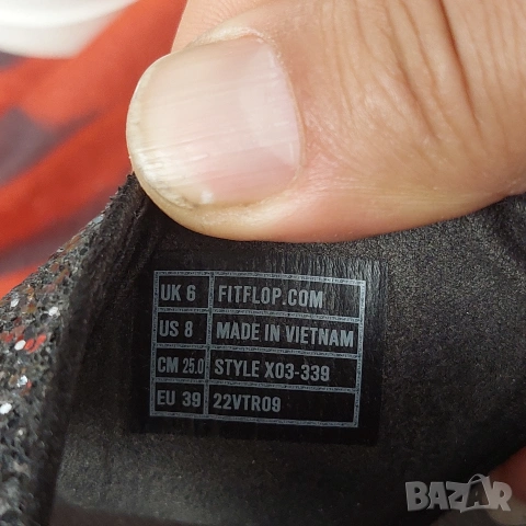 чехли Fitflop Lulu Glitter X03 Черни с блясък номер 39 , снимка 9 - Чехли - 54931690