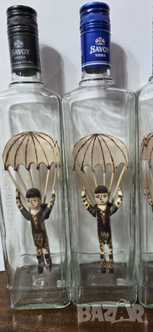 НОВО Ръчно изработени бутилки - подарък,декорация,сувенир.  Бутилка парашутист., снимка 11 - Други - 53597741