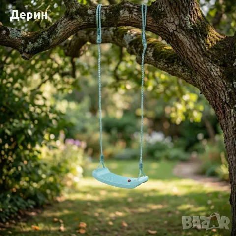 Детска градинска синя люлка – здрава, безопасна и регулируема до 75 кг, снимка 5 - Градински мебели, декорация  - 55359442