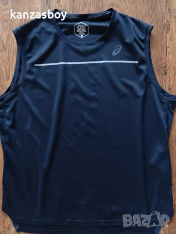ASICS Men Black Solid LITE-SHOW SLEEVELESS Round Neck Running t-shirt - мъжки потник р-р XL, снимка 2 - Тениски - 55501317
