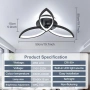 Нова Модерна LED таванна лампа Clover 50см 4480lm с App контрол дистанционно черна димируема, снимка 2