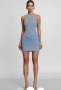 Haliny Blue Slinky And Mesh Mini Dress, снимка 2
