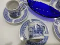 Чисто нов порцеланов сет за кафе в синьо, снимка 1