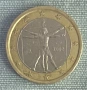 🇮🇹 Италия 1 Евро, 2002 г. • Витрувианският човек, снимка 1