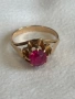 Руски златен пръстен с рубин 3.9 гр 14к, снимка 1
