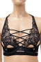 Hunkemöller черен дантелен сутиен 75B с декоративни ленти, снимка 1
