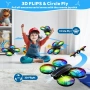 RC дрон за деца и начинаещи, малък RC квадрокоптер със светлини и 3D завъртане (Бял), снимка 5