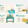 Детски мултифункционален парк за игра 4 в 1 с пързалка Mercado Trade, Цветен, снимка 6