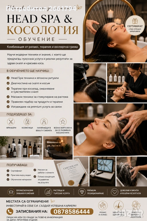 Започни кариера с Head spa курс и Косология, снимка 1