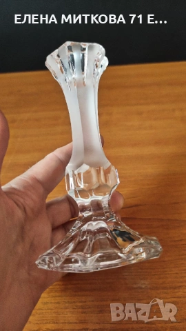Кристален свещник, снимка 3 - Декорация за дома - 54130814