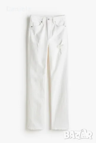 Бели дънки slim straight high waisted , снимка 3 - Дънки - 55318385