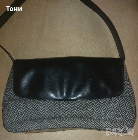 Нова Дамска Чанта от Естествена Кожа и Велур 