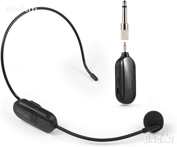 2.4G Безжичен микрофон, слушалки, работно време 6 часа