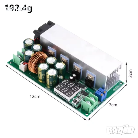 Регулируем DC-DC Step-Down модул 12-80V 20A 600W с цифров дисплей – за зареждане на батерии 10451, снимка 4 - Друга електроника - 54703284