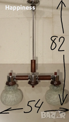 Абажур (лампион) Е27 - с Нови LED крушки 2х8,5W - 4000K, снимка 6 - Лампи за таван - 54175350