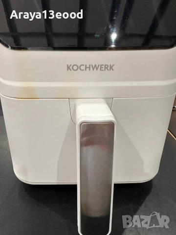 Дигитален еър фрайър KOCHWERK 4L 1400W с тъч дисплей - Бял, снимка 3 - Фритюрници - 55145167