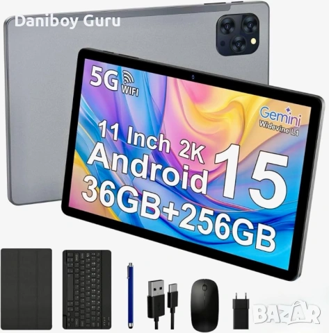 Таблет Android 15-11 инча Игри Таблет, Octa-Core T615, 36GB + 256GB/2TB, 8000 mAH, 8MP + 12MP