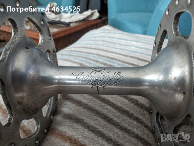 Ретро Пистова Предна Главина Campagnolo Nuovo/Super Record, снимка 3 - Части за велосипеди - 54587859