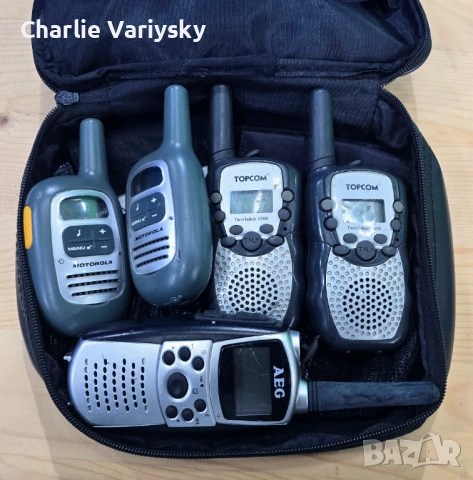 Комплект радиостанции Motorola Topcom AEG PMR уоки токи, снимка 5 - Аудиосистеми - 54352856