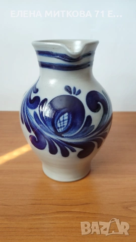 *M.Schilz* Германия голяма кана и две чаши - солна керамика, снимка 3 - Антикварни и старинни предмети - 54160437