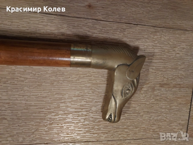 Стар бастун с месингова конска глава , снимка 9 - Други - 54671356