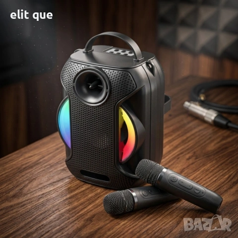Преносима Bluetooth караоке колона ZQS-W4110 с 2 безжични микрофон