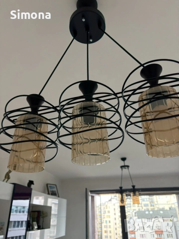 Fibela or Blandari spiral 3-light chandelier lamp, снимка 2 - Други - 55165718