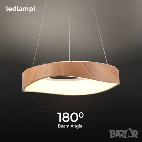 LED Полилей 18W Дизайн Дърво + Бяло Тяло Ф400mm Топло Бяла Светлина, снимка 3 - Полилеи - 50110912