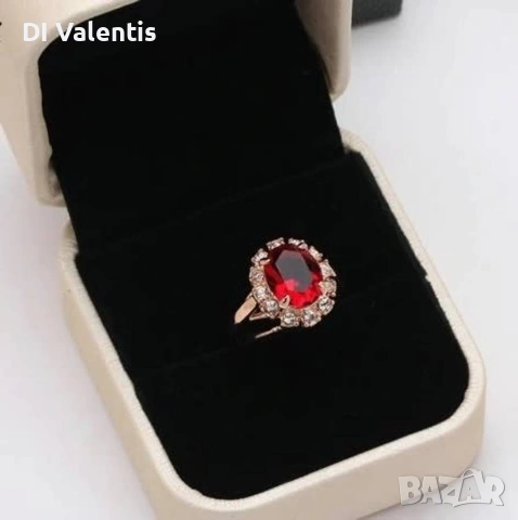 💍 24K Златно Покритие ✨️Дамски Пръстени 💍с Циркон💎 – Зелен, Син, Червен | Лимитирана Серия ⚜️✨️, снимка 8 - Пръстени - 54512901
