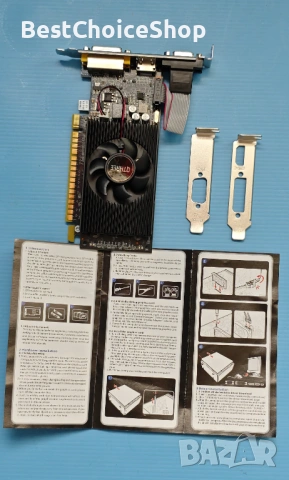 Видеокарта QTHREE GeForce 210 - 1GB DDR3 HDMI DVI VGA 64-битова – Low Profile, снимка 2 - Видеокарти - 54934376
