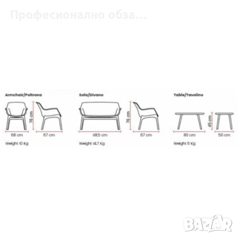 Луксозен сет за кафе внос Италия-с меки възглавници,сив цвят,олекотен и здрав, снимка 3 - Градински мебели, декорация  - 55200762