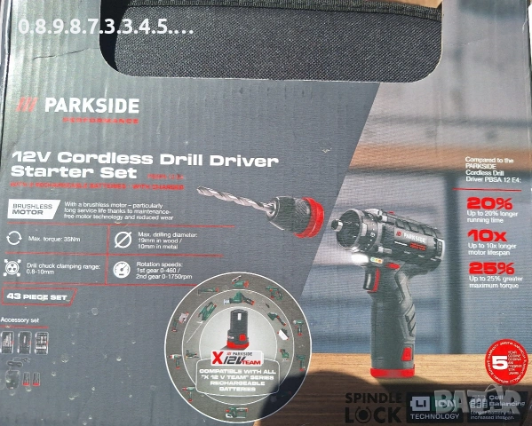 Акумулаторен винтоверт бормашина 12В на Парксайд Parkside Performance PBSPA 12V E4