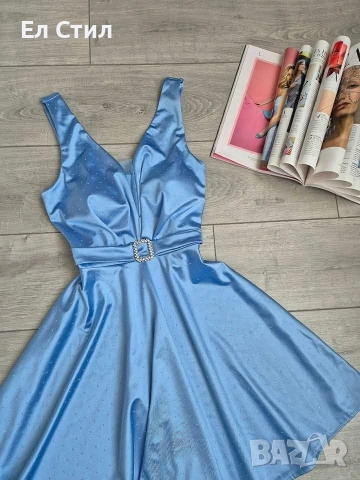 ⚜️Дамска сатенена рокля с камъни.36 евро.Универсален размер., снимка 5 - Рокли - 53966964