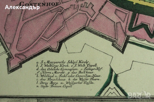 Стара картина / карта на Нюрнберг, снимка 7 - Колекции - 55185672