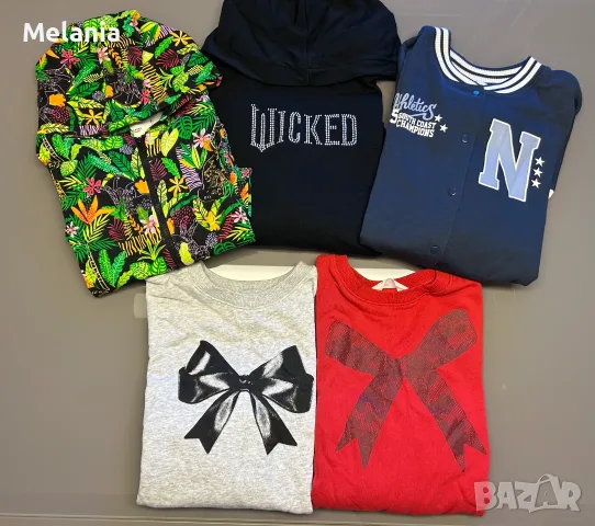  Лот: 4 суичъра + яке H&M за момиче (158–164 см / 12–14 г.)