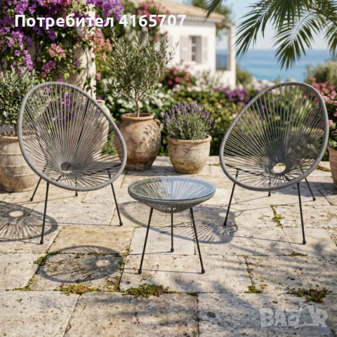Елегантен ратанов комплект, снимка 6 - Градински мебели, декорация  - 55236164
