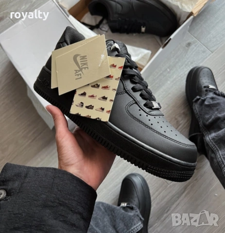 Nike Air Force 1 Black Нови Черни Дамски Маратонки Найк с Кутия , снимка 4 - Маратонки - 54857481