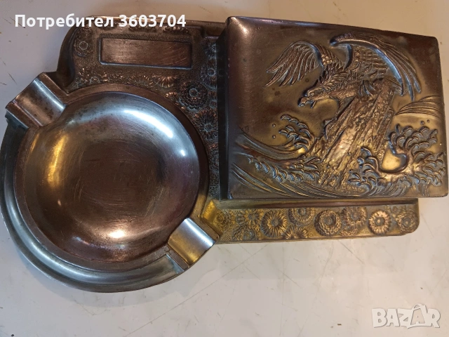 винтидж табакера пепелник, снимка 6 - Антикварни и старинни предмети - 54776224