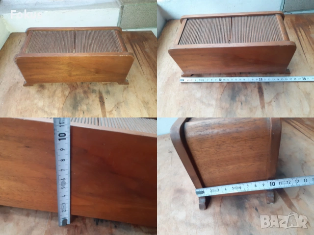 Страхотна антикварна дървена кутия с вратичка тип хармоника, снимка 7 - Антикварни и старинни предмети - 54031703