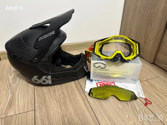 Продавам  FullFace Каска + маска за колело , мотор, снимка 4 - Аксесоари за велосипеди - 54273821