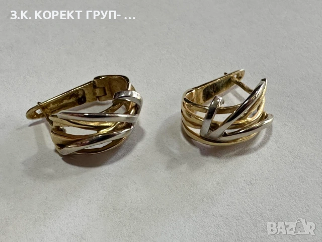 Златни дамски обеци 14к, 6,94гр, снимка 5 - Обеци - 54177356