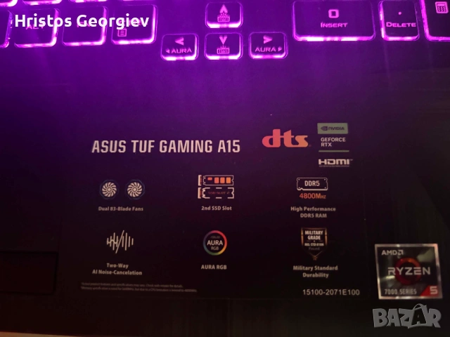 Гейминг лаптоп ASUS - TUF FA506NCG-HN207, 15.6'', R7, 144Hz, Graphite Black, 32 GB RAM, 512GB SSD, снимка 6 - Лаптопи за игри - 54649486