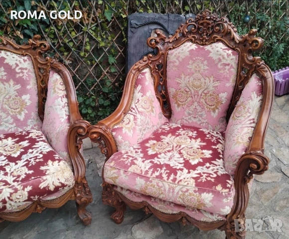 2 барокови холни гарнитури, снимка 14 - Дивани и мека мебел - 54278684