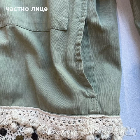 Дамско зелено памучно якенце Zara, снимка 13 - Якета - 54176839