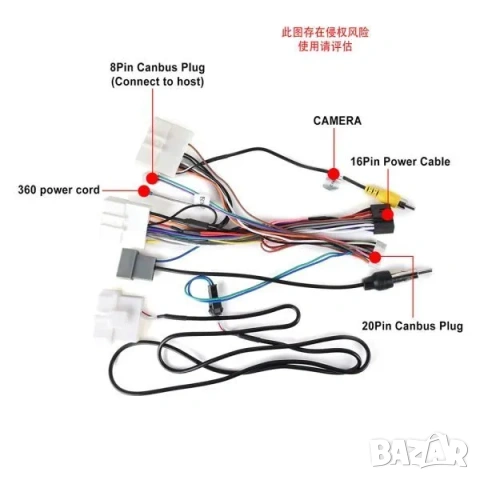 Кабели с CAN BUS декодер за NISSAN, мултимедия, 16 пина Букси с CANBUS модул за управление от волана, снимка 4 - Аксесоари и консумативи - 54092030