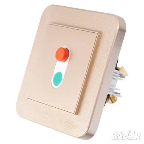 Ключ за бойлер DeTech DE-9223-AC, 20A, 250V, IP20, за вграждане, златист