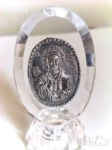 Сребърна Иконка Исус Христос Пантократор, снимка 2 - Икони - 55363671